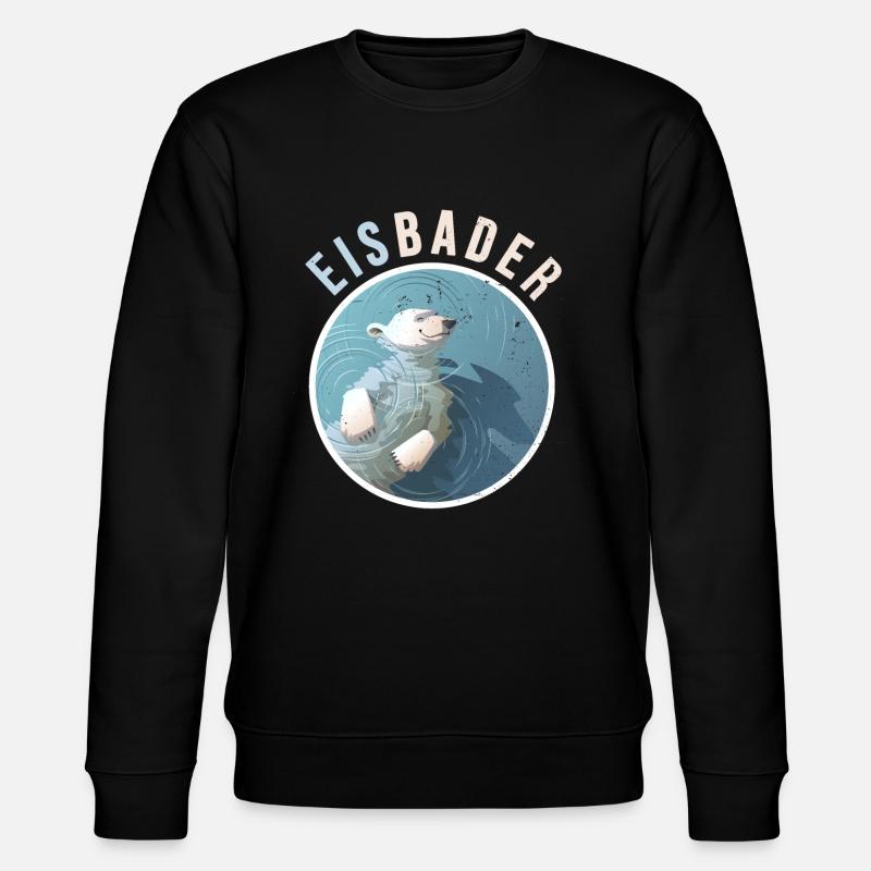 winterbader eisbär eisbader cool cold water arktis - Stanley/Stella Unisex Bio-Sweatshirt CHANGER  - Schwarz