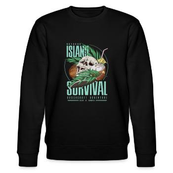 Bushcraft island Survival Dschungel Skull Geschenk - Stanley/Stella Unisex Bio-Sweatshirt CHANGER  - Schwarz - Vorne - Nik (191cm) & Marisol (170cm)