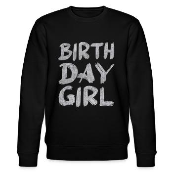 Birthday Girl - Stanley/Stella Unisex Bio-Sweatshirt CHANGER  - Schwarz - Vorne - Nik (191cm) & Marisol (170cm)
