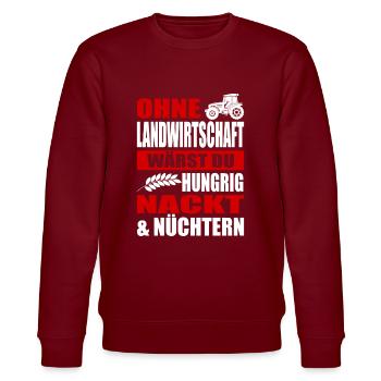 Bauernprotest Bauerndemo Trecker-Demo Landwirt - Stanley/Stella Unisex Bio-Sweatshirt CHANGER  - Burgunderrot - Vorne - Nik (191cm) & Marisol (170cm)