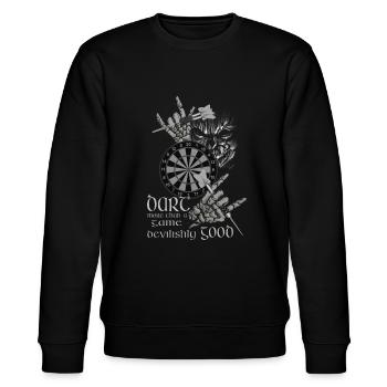 Dart Design devilishly good, Dart devilishly good, - Stanley/Stella CHANGER Unisex Organic Sweatshirt - black - Front - Nik (191cm) & Marisol (170cm)
