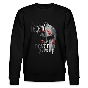 Fitness, Legend, Warrior, Gym Outfit Workout - Stanley/Stella Unisex Bio-Sweatshirt CHANGER  - Schwarz - Vorne - Nik (191cm) & Marisol (170cm)