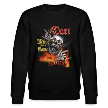 Dart design devilishly good, Dart devilishly good, - Stanley/Stella CHANGER Unisex Organic Sweatshirt - black - Front - Nik (191cm) & Marisol (170cm)