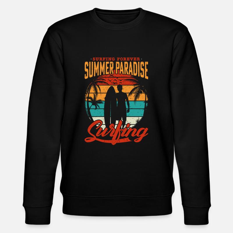 surfant shirt - paradis d'été - Sweat bio CHANGER Stanley/Stella Unisexe - noir