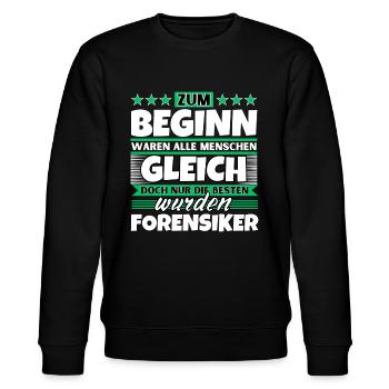 Zum Beginn gleich die besten wurden Forensiker - Stanley/Stella Unisex Bio-Sweatshirt CHANGER  - Schwarz - Vorne - Nik (191cm) & Marisol (170cm)