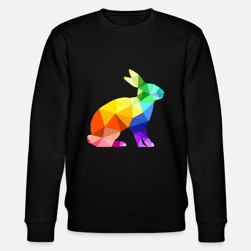 Polygon Hase Geschenk - Stanley/Stella Unisex Bio-Sweatshirt CHANGER  - Schwarz