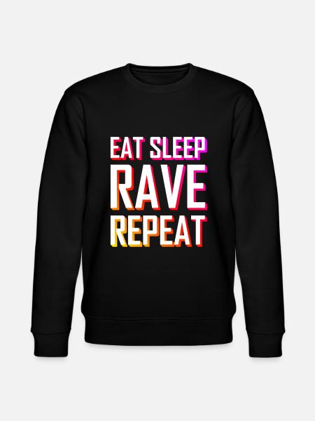 EAT SLEEP RAVE REPEAT Festival 3D font - Stanley/Stella CHANGER Unisex Organic Sweatshirt - black