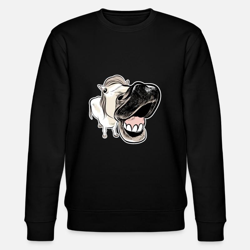 lustiges Pferd Pony - Stanley/Stella Unisex Bio-Sweatshirt CHANGER  - Schwarz
