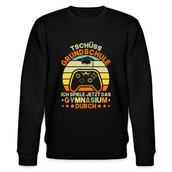 Schulkind Gymnasium Einschulung Geschenk - Stanley/Stella Unisex Bio-Sweatshirt CHANGER  - Schwarz - Vorne - Nik (191cm) & Marisol (170cm)