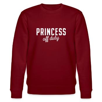 Prinzessin In Zivil Princess Off Duty JGA Kostüm - Stanley/Stella Unisex Bio-Sweatshirt CHANGER  - Burgunderrot - Vorne - Nik (191cm) & Marisol (170cm)