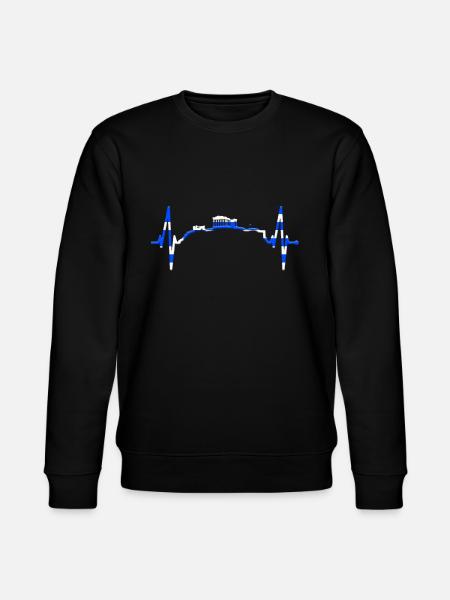 Athens Skyline Heartbeat Greece Acropolis - Stanley/Stella CHANGER Unisex Organic Sweatshirt - black