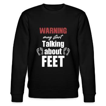 Warnung Kann Anfangen, Über Füße Zu Sprechen - Stanley/Stella Unisex Bio-Sweatshirt CHANGER  - Schwarz - Vorne - Nik (191cm) & Marisol (170cm)