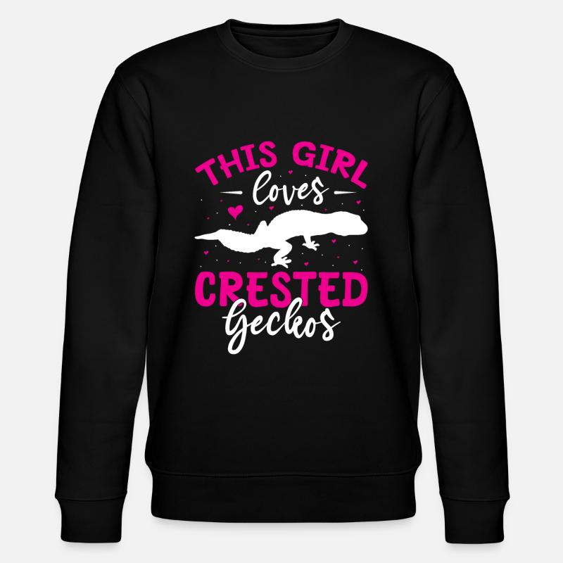 Kronengecko Crested Gecko Doppelfingergecko - Stanley/Stella Unisex Bio-Sweatshirt CHANGER  - Schwarz
