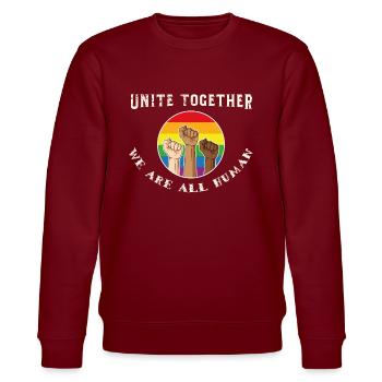 Non au racisme cadeaux anti raciste - Sweat bio CHANGER Stanley/Stella Unisexe - bordeaux - Devant - Nik (191cm) & Marisol (170cm)