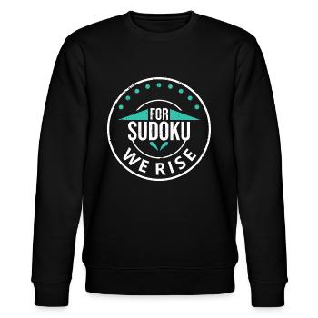 Passionate about Sudoku Game Gift Idea Man Woman - Stanley/Stella CHANGER Unisex Organic Sweatshirt - black - Front - Nik (191cm) & Marisol (170cm)