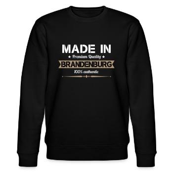 Brandenburg Ossi Ostdeutschland Brandenburg - Stanley/Stella Unisex Bio-Sweatshirt CHANGER  - Schwarz - Vorne - Nik (191cm) & Marisol (170cm)