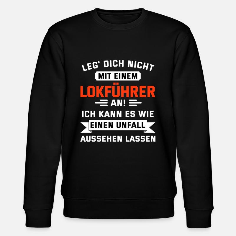 Lokführer lustiger Spruch - Stanley/Stella Unisex Bio-Sweatshirt CHANGER  - Schwarz