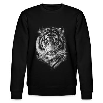 Tiger - Stanley/Stella Unisex Bio-Sweatshirt CHANGER  - Schwarz - Vorne - Nik (191cm) & Marisol (170cm)