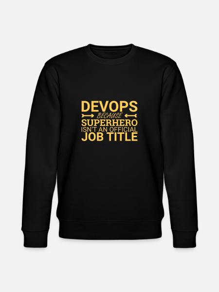 "DevOps Superhero | Software Development" - Stanley/Stella CHANGER Unisex Organic Sweatshirt - black