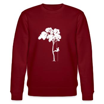Tree rappelling climbing profession gift - Stanley/Stella CHANGER Unisex Organic Sweatshirt - burgundy - Front - Nik (191cm) & Marisol (170cm)