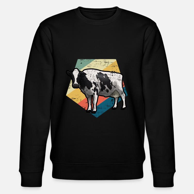 Kuh retro - Stanley/Stella Unisex Bio-Sweatshirt CHANGER  - Schwarz