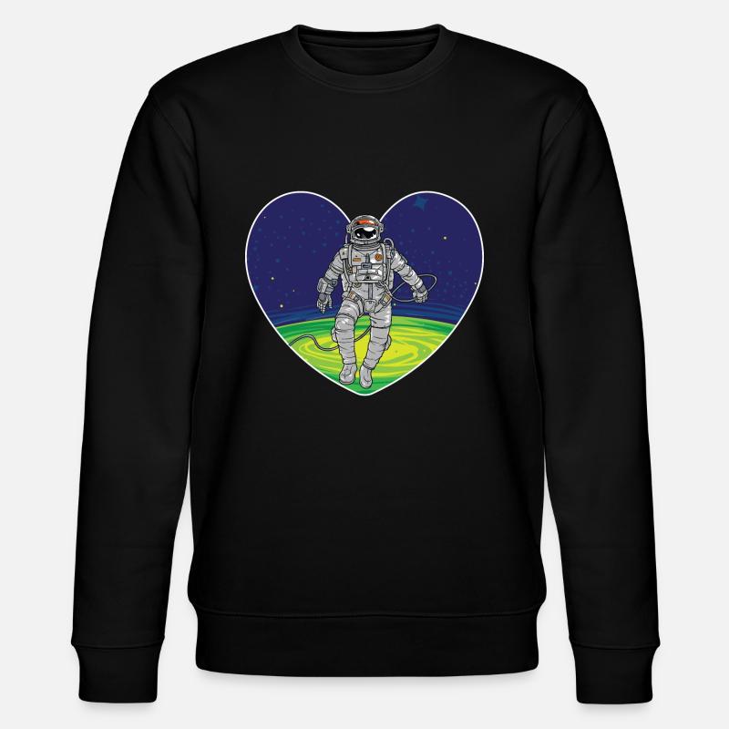 Outer space heart - Stanley/Stella CHANGER Unisex Organic Sweatshirt - black