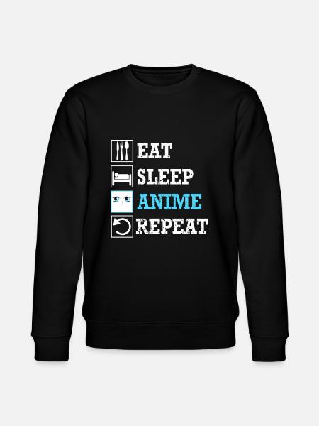 Eat Sleep Anime Repeat - Stanley/Stella CHANGER Unisex Organic Sweatshirt - black