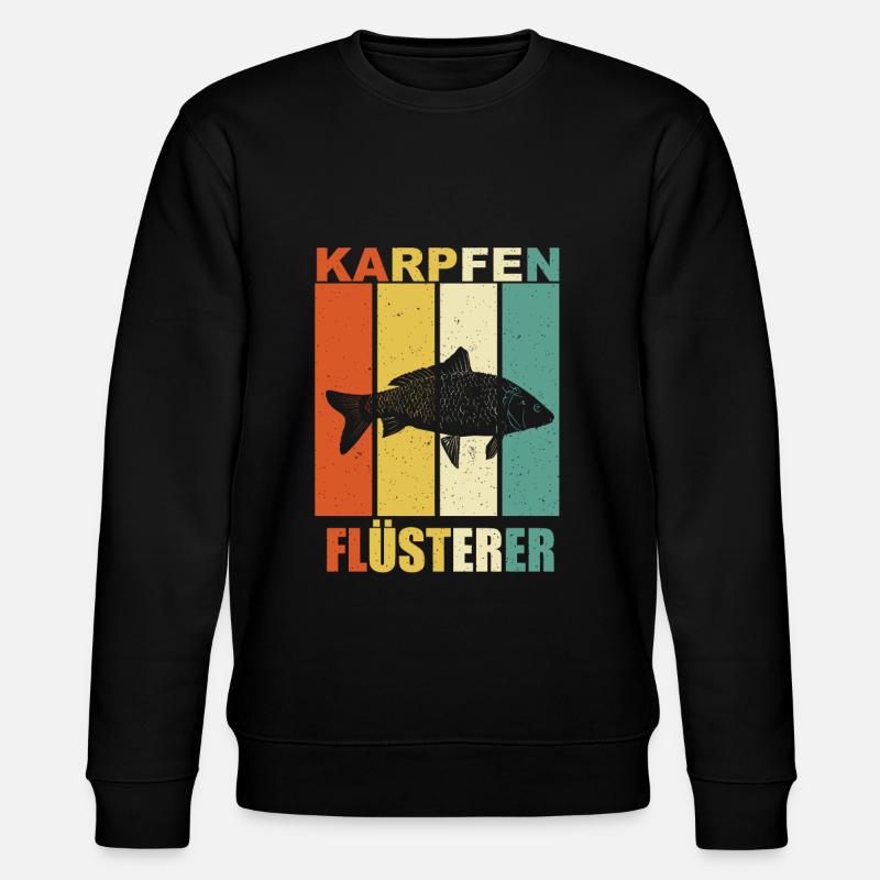Karpfen Flüsterer - Stanley/Stella Unisex Bio-Sweatshirt CHANGER  - Schwarz