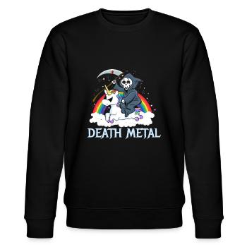 Death Metal Einhorn - Stanley/Stella Unisex Bio-Sweatshirt CHANGER  - Schwarz - Vorne - Nik (191cm) & Marisol (170cm)