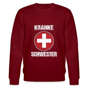 Kranke Schwester Krankenschwester Geschenk - Stanley/Stella Unisex Bio-Sweatshirt CHANGER  - Burgunderrot - Vorne - Nik (191cm) & Marisol (170cm)