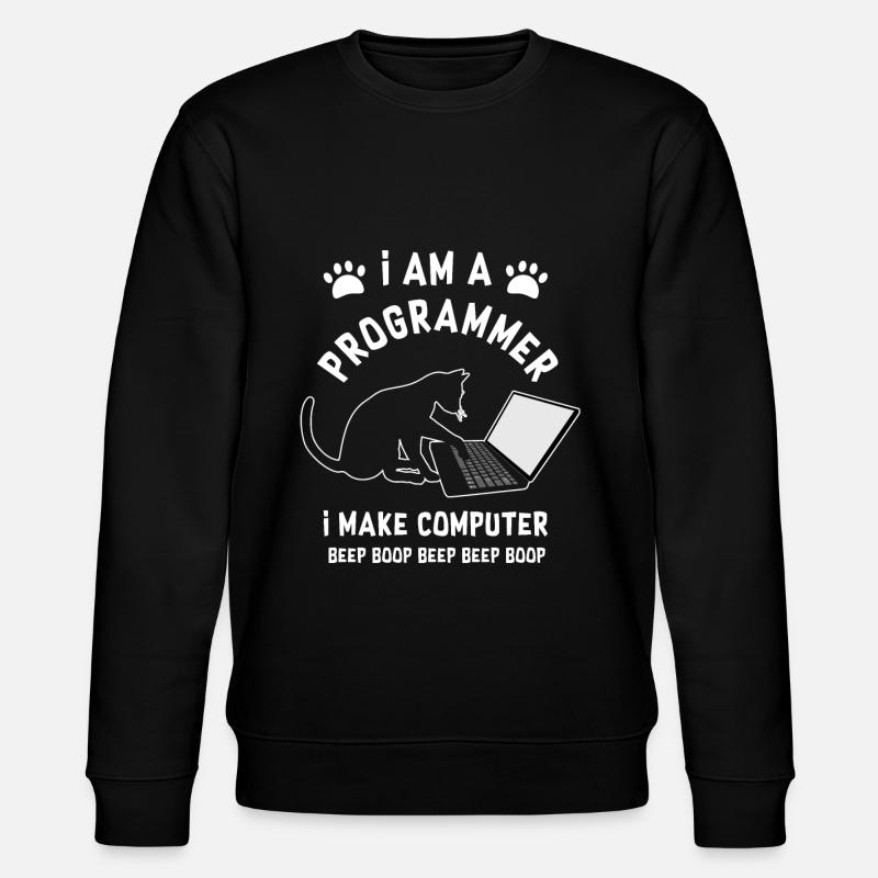Programmer Cat Programmierer Computer Katze - Stanley/Stella Unisex Bio-Sweatshirt CHANGER  - Schwarz
