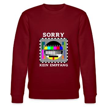 Sorry kein Empfang Sarkasmus Arbeit Beruf - Stanley/Stella Unisex Bio-Sweatshirt CHANGER  - Burgunderrot - Vorne - Nik (191cm) & Marisol (170cm)