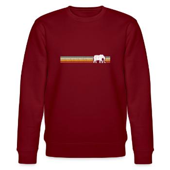 Vintage Elefant Afrika Zoo Elefanten Retro - Stanley/Stella Unisex Bio-Sweatshirt CHANGER  - Burgunderrot - Vorne - Nik (191cm) & Marisol (170cm)