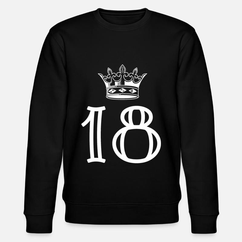18 Number crown - Stanley/Stella CHANGER Unisex Organic Sweatshirt - black