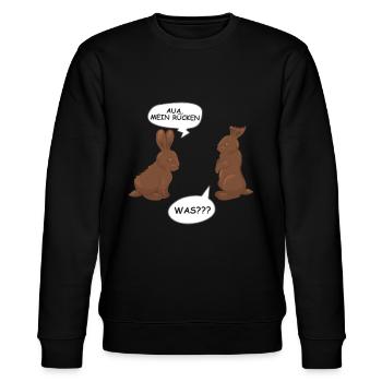Lustiger Hase Kaninchen aus Schokolade Hasen - Stanley/Stella Unisex Bio-Sweatshirt CHANGER  - Schwarz - Vorne - Nik (191cm) & Marisol (170cm)
