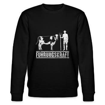 Landwirt Führungskraft Kuh Rind - Stanley/Stella Unisex Bio-Sweatshirt CHANGER  - Schwarz - Vorne - Nik (191cm) & Marisol (170cm)