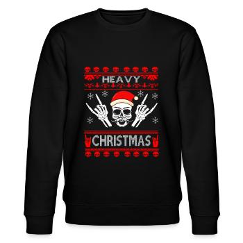 Ugly Christmas Rocker Biker Geschenk - Stanley/Stella Unisex Bio-Sweatshirt CHANGER  - Schwarz - Vorne - Nik (191cm) & Marisol (170cm)