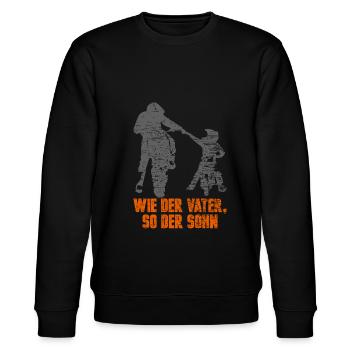 Motocross Vater Sohn Geschenk - Stanley/Stella Unisex Bio-Sweatshirt CHANGER  - Schwarz - Vorne - Nik (191cm) & Marisol (170cm)
