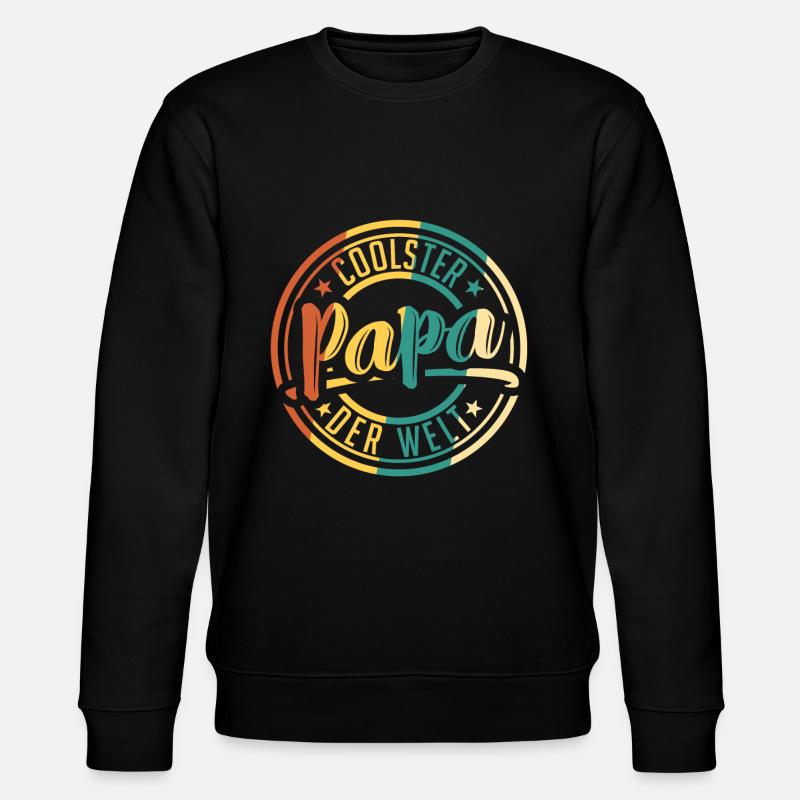 Papa Vater Retro Geschenk - Stanley/Stella Unisex Bio-Sweatshirt CHANGER  - Schwarz