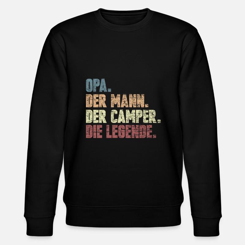 Opa Camper Wohnmobil Zelten Geschenk - Stanley/Stella Unisex Bio-Sweatshirt CHANGER  - Schwarz