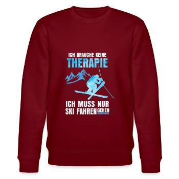 Ski Skier Therapie - Stanley/Stella Unisex Bio-Sweatshirt CHANGER  - Burgunderrot - Vorne - Nik (191cm) & Marisol (170cm)