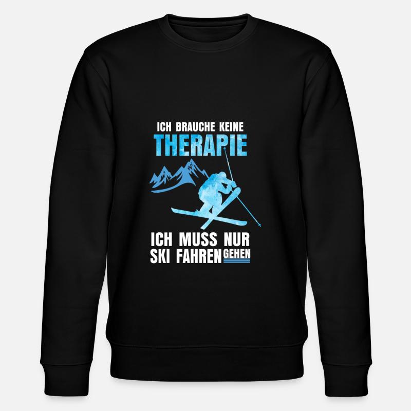 Ski Skier Therapie - Stanley/Stella Unisex Bio-Sweatshirt CHANGER  - Schwarz