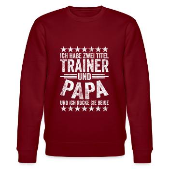 Fußball Trainer - Stanley/Stella Unisex Bio-Sweatshirt CHANGER  - Burgunderrot - Vorne - Nik (191cm) & Marisol (170cm)