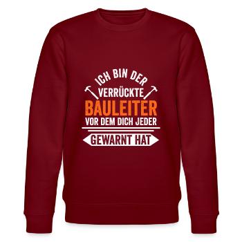 Bauleiter Hausbau - Stanley/Stella Unisex Bio-Sweatshirt CHANGER  - Burgunderrot - Vorne - Nik (191cm) & Marisol (170cm)