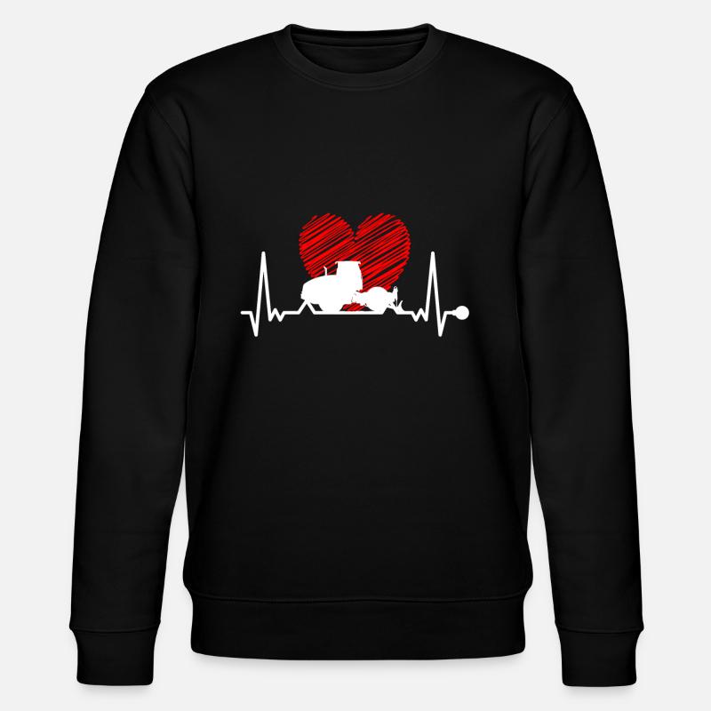 Road builder heartbeat - Stanley/Stella CHANGER Unisex Organic Sweatshirt - black
