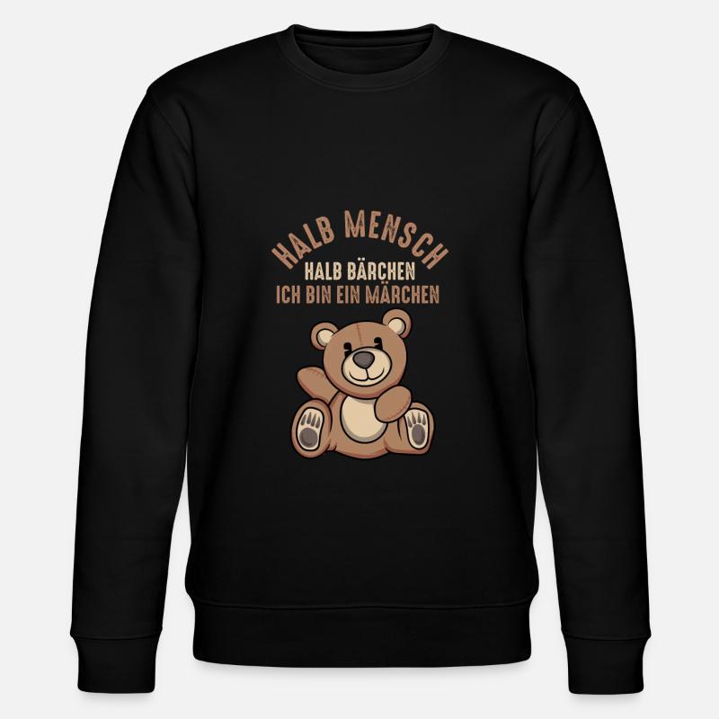 Teddybär Bärchen Bär Märchen Teddybärchen - Stanley/Stella Unisex Bio-Sweatshirt CHANGER  - Schwarz