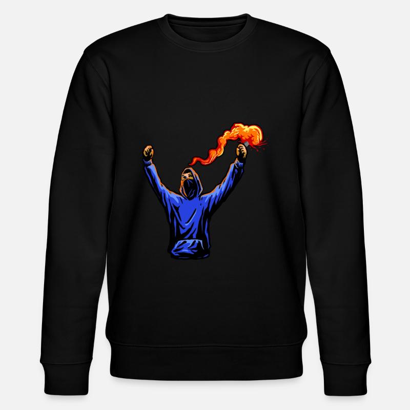 Fußball Ultra mit Pyrotechnik - Stanley/Stella Unisex Bio-Sweatshirt CHANGER  - Schwarz