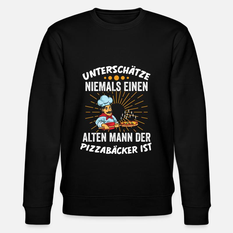 Pizzabäcker Küchenchef Geschenk - Stanley/Stella Unisex Bio-Sweatshirt CHANGER  - Schwarz