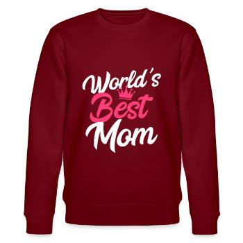 Beste Mama Mutti Muttertag - Stanley/Stella Unisex Bio-Sweatshirt CHANGER  - Burgunderrot - Vorne - Nik (191cm) & Marisol (170cm)