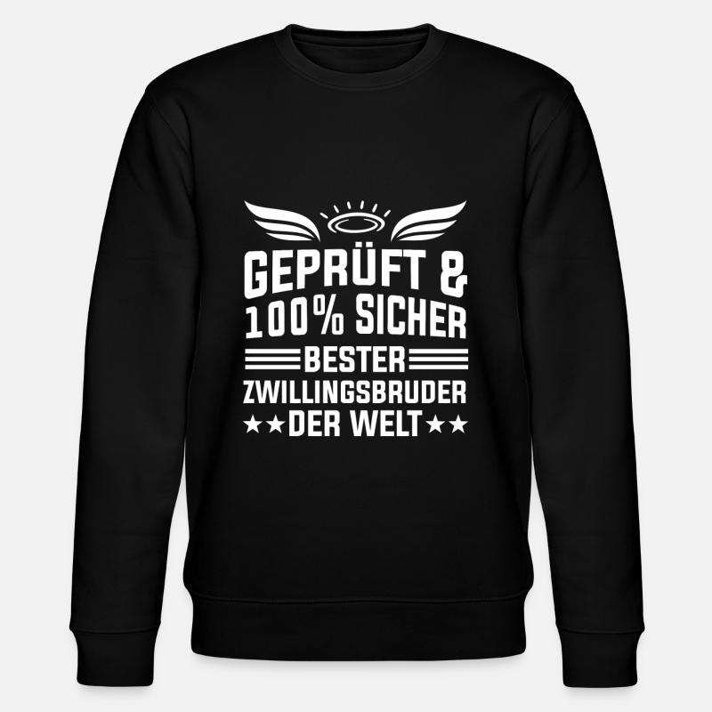 Bester Zwillingsbruder Der Welt - Stanley/Stella Unisex Bio-Sweatshirt CHANGER - Schwarz